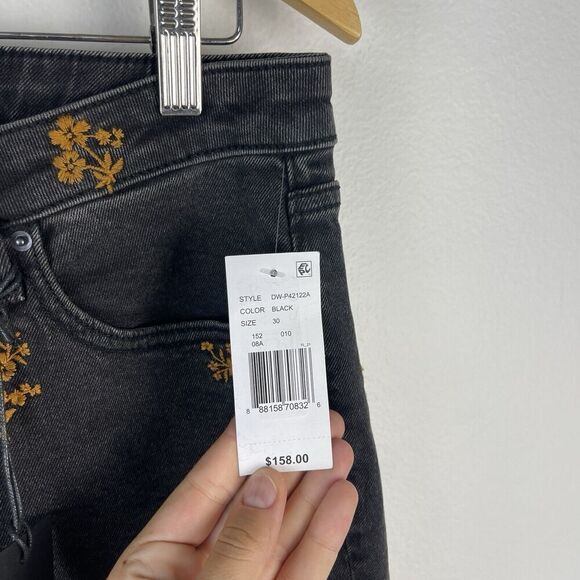 DRIFTWOOD Black and Orange Floral Flare Jeans - Picture 5 of 15